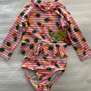 BNWT Penelope Mack - 24 mo. Pineapple 2 piece Rashguard & bottom swimwear